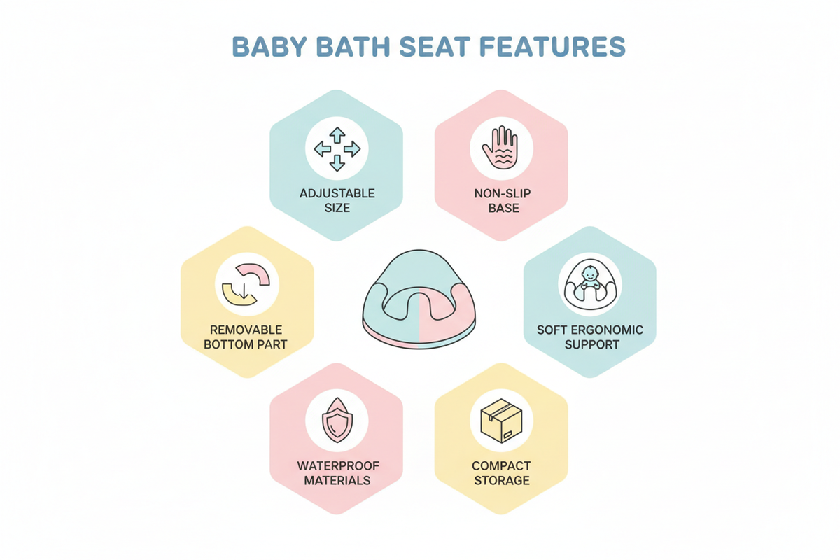 Características de la andadera de baño ajustable para bebé