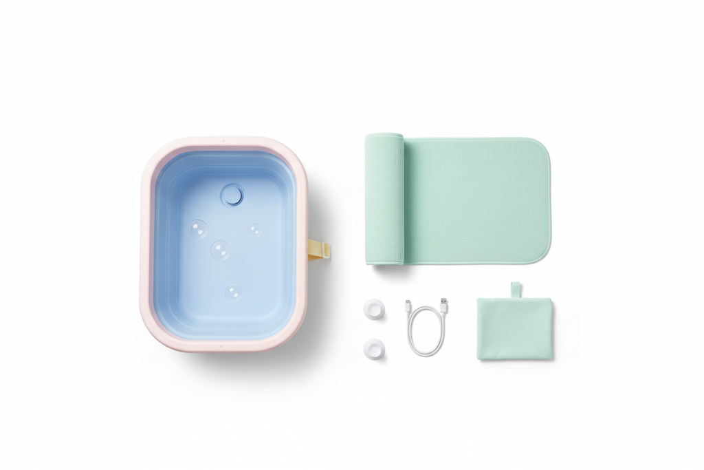 Set completo Jacuzzi Bebé con alfombrilla y estuche