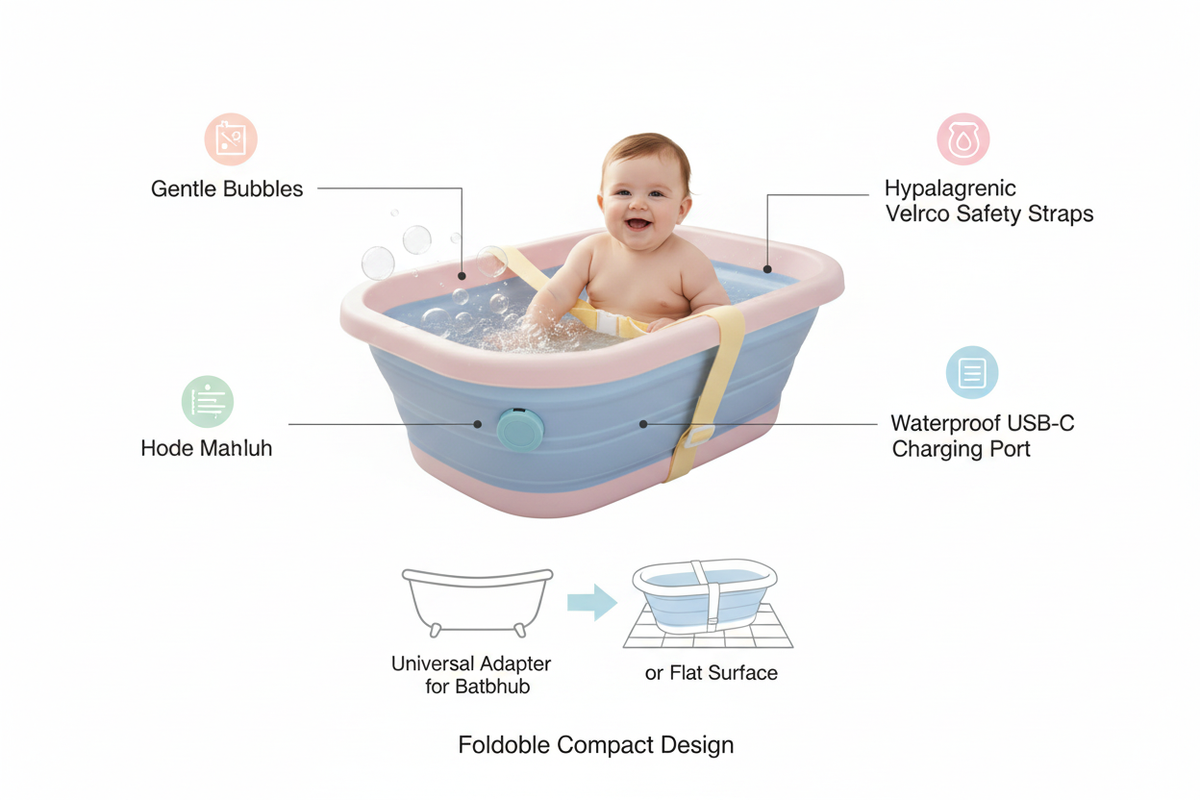 Características del Jacuzzi Plegable para Bebé