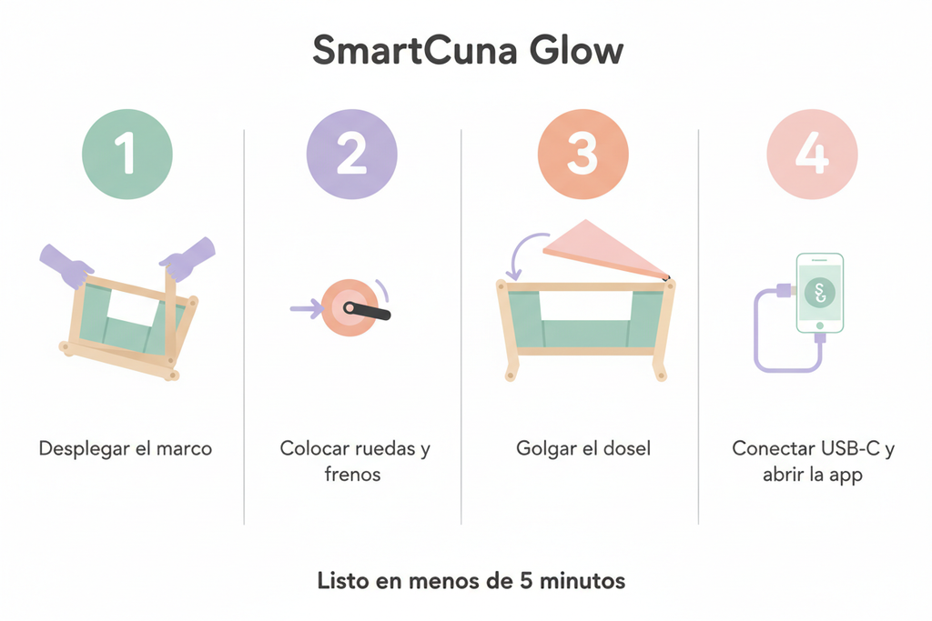 SmartCuna Glow - Guía de montaje sencilla en 4 pasos