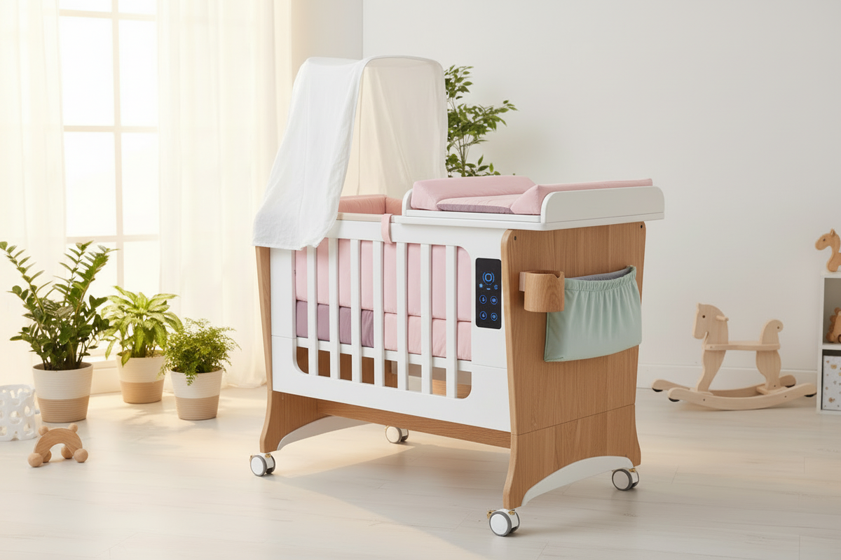 SmartCuna Glow Madera - Interior Rosa