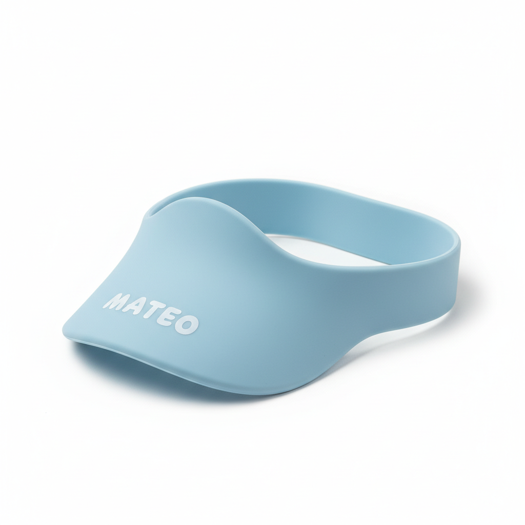 Visera de baño personalizada con nombre MATEO - niño azul